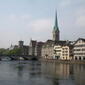 Limmat river with church spire in background