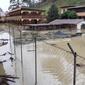 Flood waters fill school courtyard