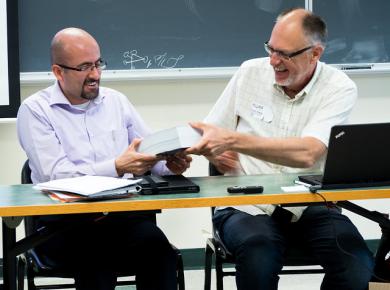 <p>David Wiebe and César García. Photo: Dustin Wiebe.</p>