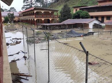 flooded school ground