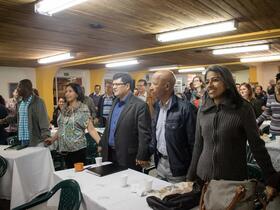  A gathering of Mennonite church leaders in Colombia in 2017.