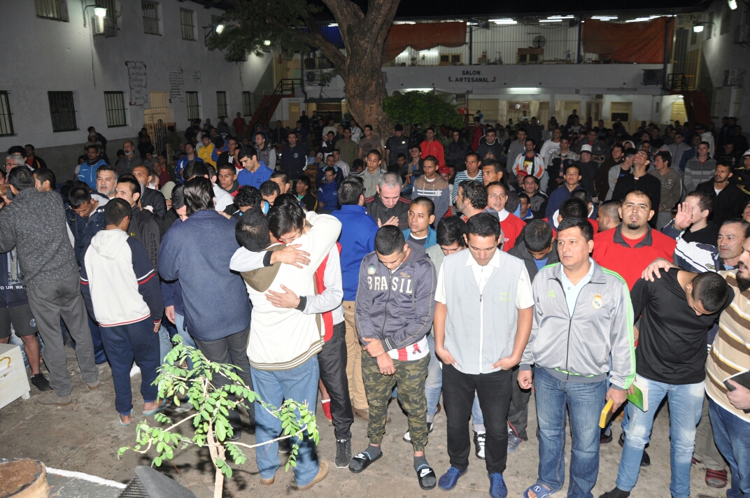 Inmates in Asuncion’s infamous Tacumbu prison participate in La Libertad church, a ministry of the Mennonite Brethren church in Paraguay. Photo courtesy of Ignacio Chamorro Ramirez.